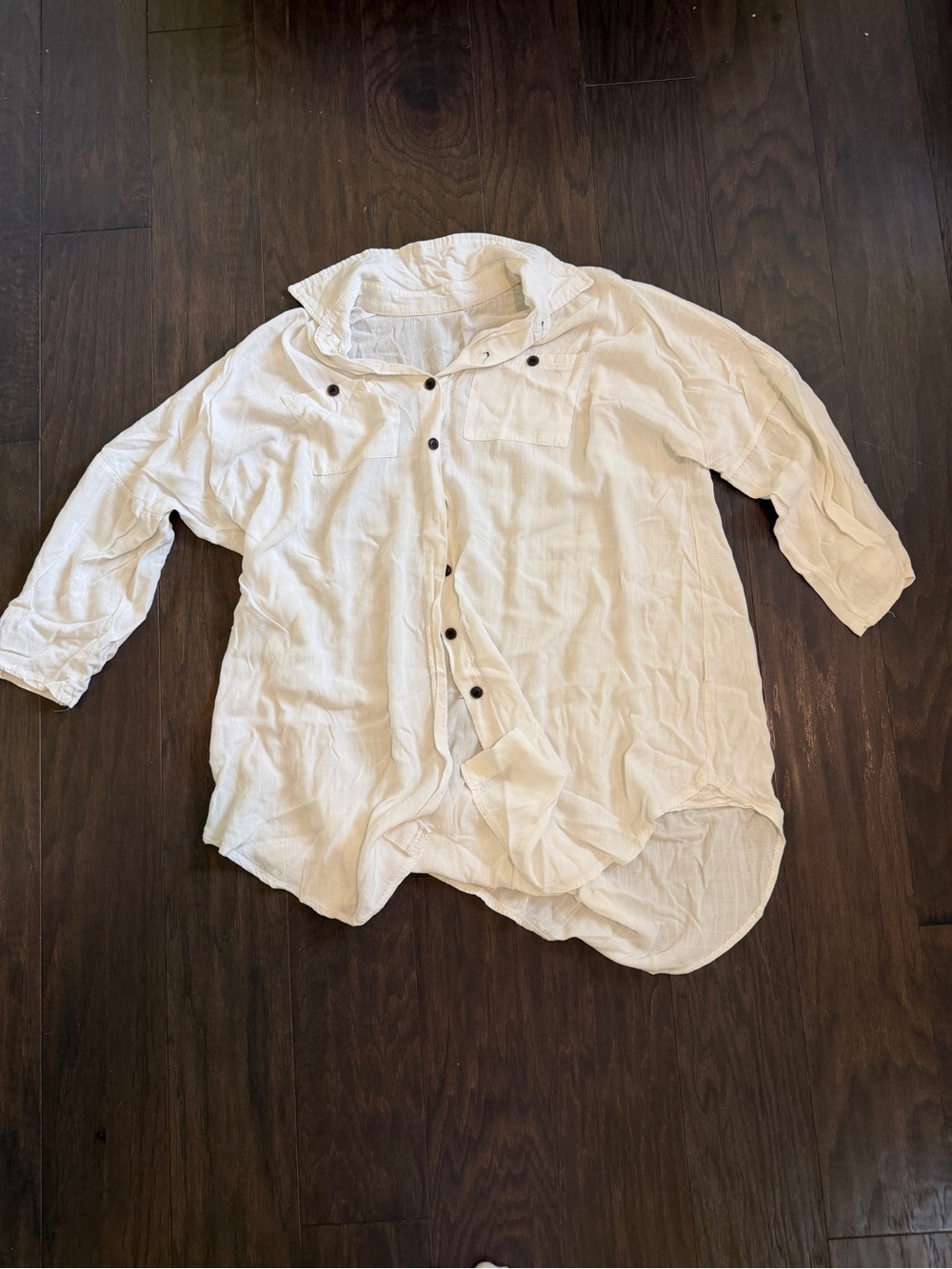 Lightweight oversized Cream Button-Up Jacket
